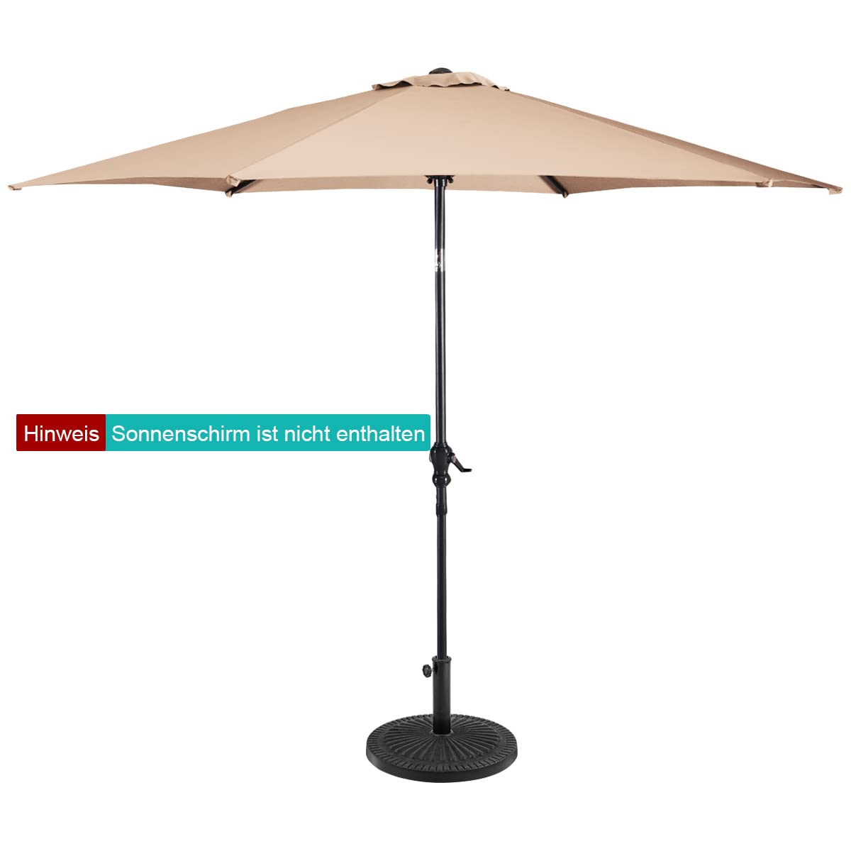 COSTWAY Stojak na parasol przeciwsłoneczny Ø 49 cm, stojak na parasole z żywicy syntetycznej, okrągły stojak na parasole balkonowe, stojak na parasole rynkowe, stojak na parasole 38/48 mm