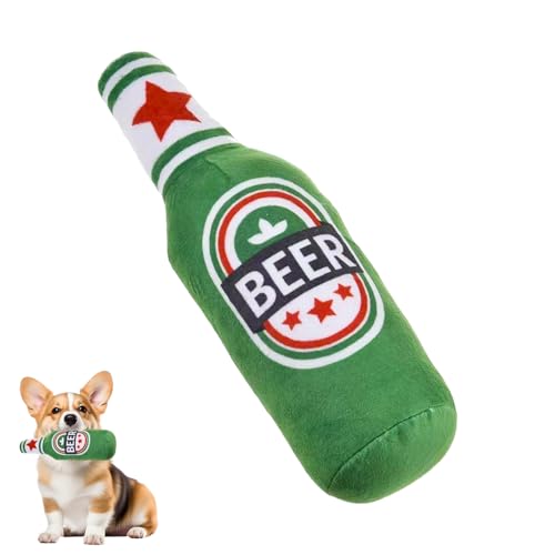 Hundespielzeug Quietschend,Weiches Bierflaschen Plüsch,Quietschendes Hundespielzeug Lustiges,Plüschspielzeug,Hundekauspielzeug,Hund Spielzeug,Hunde Kuscheltier,Knabberspielzeug,Dog Toy für Haustiere