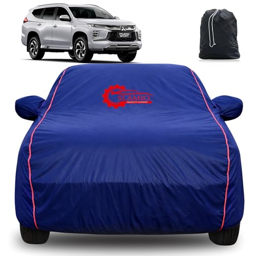 Image of 100% Waterproof Car Cover for Mitsubishi Pajero Sports | All-Weather, Dustproof & UV Protection | Heavy-Duty 3-Layer Fabric | Custom Fit with Mirror & Antenna Pocket | Navy Blue