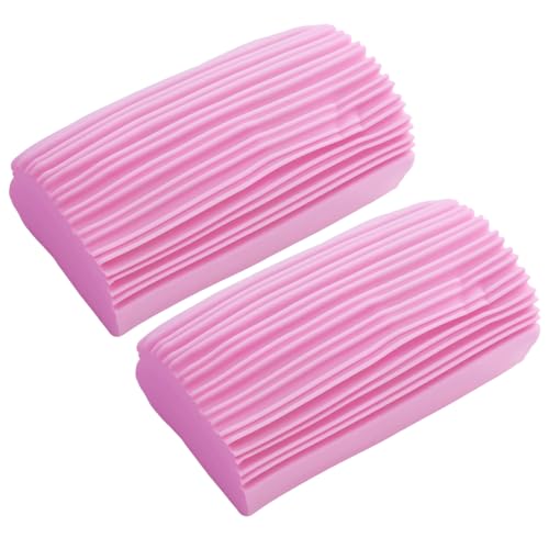 2 esponjas rosas, plumero lavable con ranuras, esponja húmeda reutilizable para limpiar el polvo, cepillo de limpieza de esponja para persianas, vidrio, zócalos