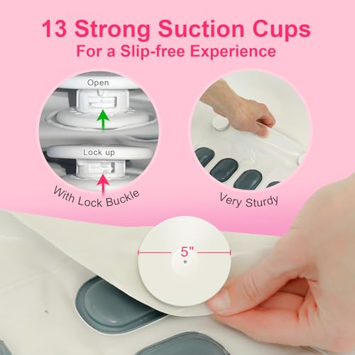 Portable Spa Bubble Bath Massager,Full Body Waterproof Spa Mat for Bathtub, 6-Speed Bubbles, Remote Control & Non-Slip Suction Cups for Home Relaxation