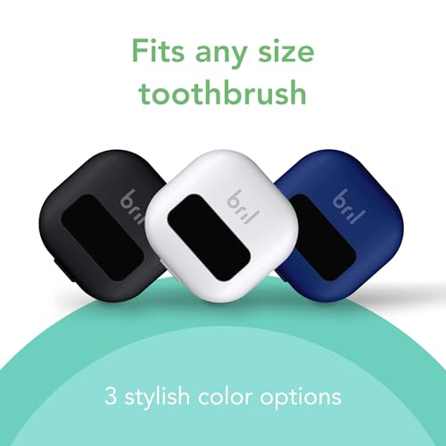 bril uv-c toothbrush sanitizer portable cleaner travel cover magnetic holder and rechargeable case for any size toothbrush white