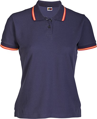 Emilio Fernández Polo Bandera ESPAÑA Mujer 100% ALGODÓN (L, Marino)