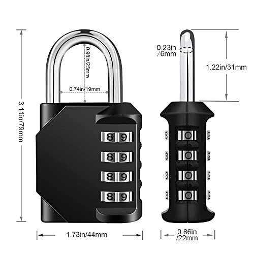 Image of ZHEGE Combination Lock Outdoor, 4 Digit Resettable Weatherproof Combination Padlock for Gym, School, Gates, Doors, Hasps Storage