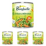 Bonduelle Grüne Erbsen mit Möhrchen feinste Auslese 200g (Packung mit 4)