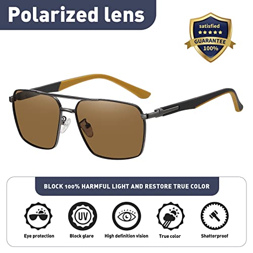 Image of Sunglasses for Men Women Trendy Polarized Sunglasses UV400 Fashion SunGlasses Aviator Sunglasses for Driving Fishing