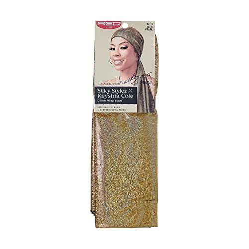 Red by Kiss X Keyshia Cole Glitter Wrap Scarf, Soft and Lightweight 58"X19" (Gold Pearl)2