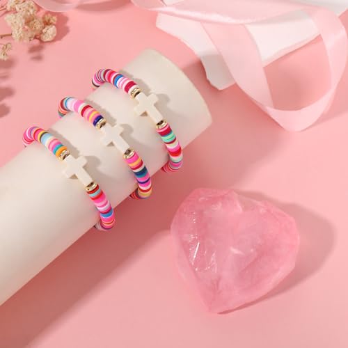 First Day of School Gifts Matching Bracelets for Women Girls Mother and Daughter Beaded Bracelet Multicolor Bead Stretch Back to School Gift I Love You Engraved Christmas Birthday Jewelry