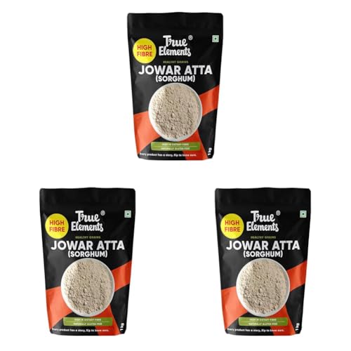 Image of True Elements Jowar Atta 1kg - Jowar Flour, Millet Flour | 100% Natural & Gluten Free | Sorghum Flour (Pack of 3)