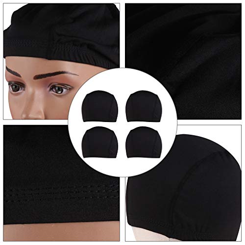 FRCOLOR 4Pcs Peruca Tampas Spandex Poliéster Dome Caps Chapéus para Fazer Perucas Hairnets Stretchab
