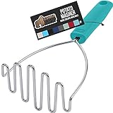 Gorilla Grip Stainless Steel Potato Masher, Comfortable Large Rubber Handle, Rust Resistant, Loop...