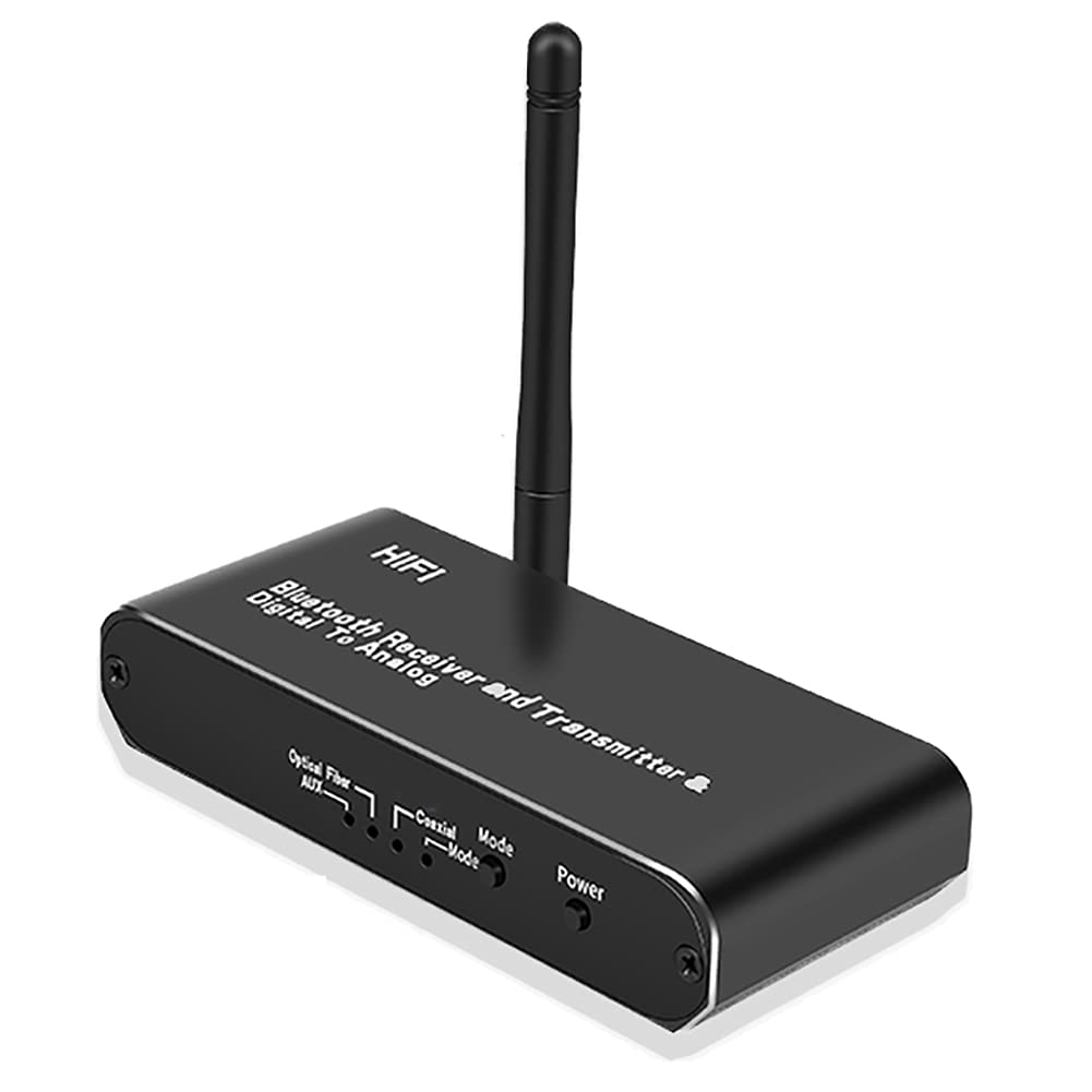 RSGK Transmisor Receptor Bluetooth 5.0, Convertidor De Audio Digital a Analógico DAC 3.5MM AUX Fibra Óptica Coaxial Transmisor Receptor De Audio Bluetooth 5.0