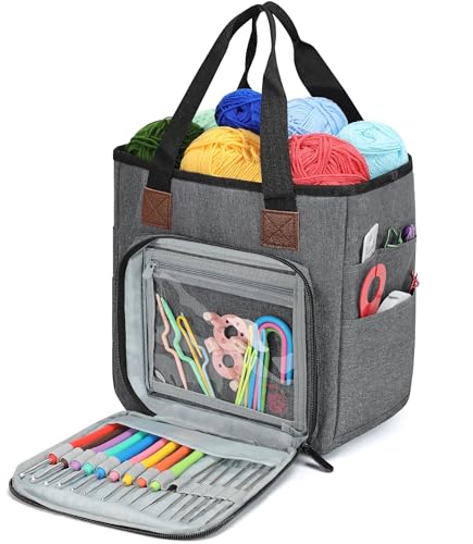 KEYHOT Handarbeitstasche Groß, Projekttasche, Stricktasche für Unterwegs,...