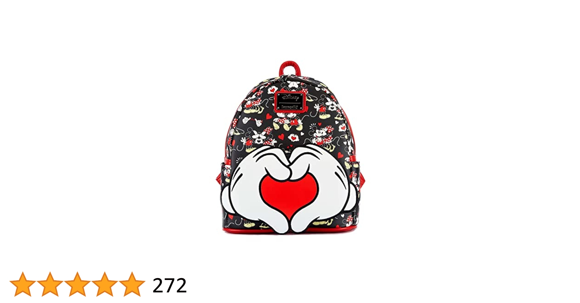 【LOUNGE FLY】 x Disney ミッキー&ミニー ハート バックパック Amazon.com | Loungefly Disney Mickey and Minnie Heart Hands