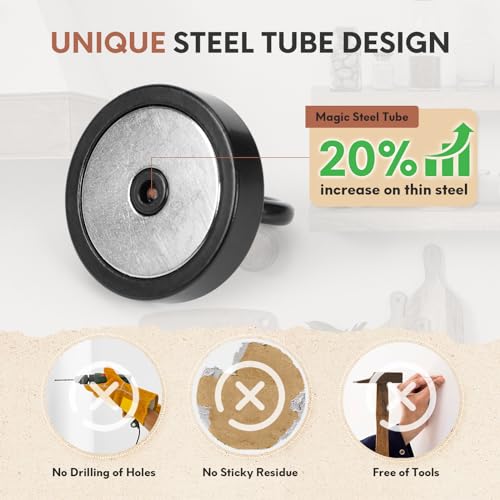 Image of Neosmuk Magnetic Hooks Steel Tube Design for Cruise,100lb+ Black,10 Pack | Cruise Ship Essentials,Heavy Duty Magnett Hooks for Cabins, Refrigerator, Grill, Hanging, and Travel Extra Strong Must-Haves