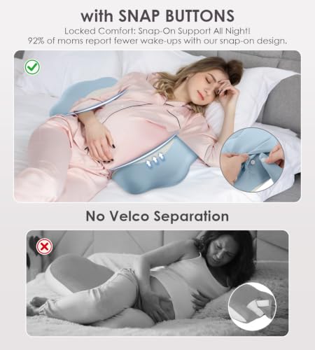 Image of DONAMA Memory Foam Pregnancy Pillow for Sleeping, Cooling Maternity Pillow | Small Pregnancy Pillow, Adjustable Wedge Pillow For Belly /Back /Hips Support, Travel Maternity Pillow for Pregnant Women