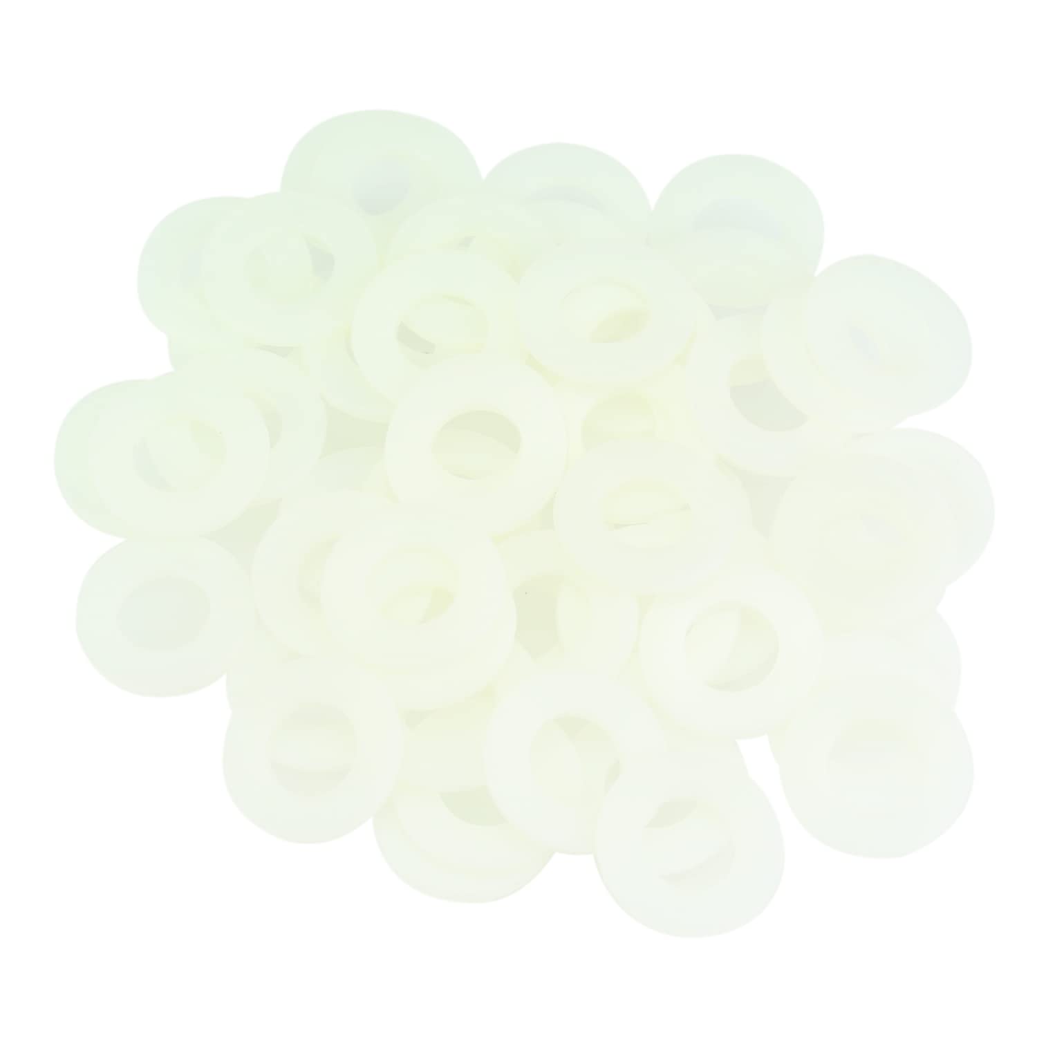 HELIFOUNER 100 Pieces M10 White Nylon Flat Washers, Plastic Washers, Inner Diameter 10mm, Outer Diameter 20mm, Thickness 2.0mm-picture-14