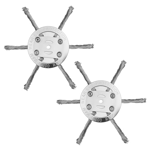 Cabezal de desbrozadora universal de 2 piezas, cepillo para desbrozadora de acero, cabezal de repuesto para desbrozadora a batería, diámetro de 25,4 mm, adecuado para corte de hierba y malezas