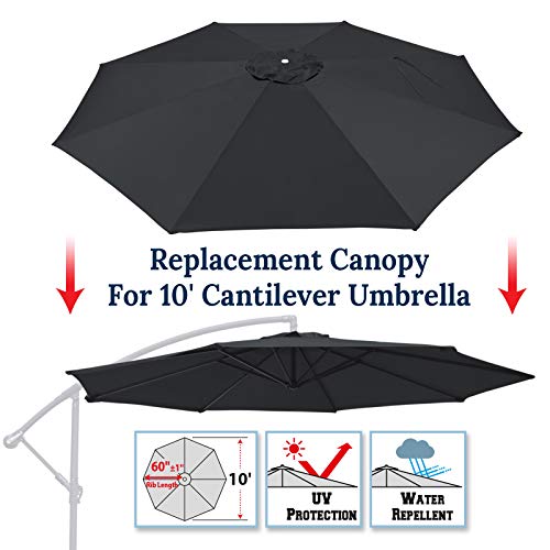 BenefitUSA 10ft Replacement Umbrella Canopy Outdoor Patio Umbrella Canopy 8 Ribs (Canopy Only)