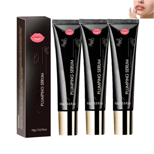 Suero de colágeno, lip plumper, ácido hialurónico, aceite hidratante de labios con ácido hialurónico, aumento de labios, volumen extremo (3 unidades)