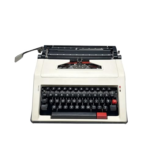 Vzhrvd Máquina De Escribir Manual Portátil Blanca, Máquina De Escribir Antigua para Sala De Manualidades, para Decorar Regalos Y Escribir Cartas, Tarjetas Y Más