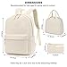 Corduroy School Backpack for Girls, Kids Teens School Bags Bookbags Set with Lunch Box Pencil Case (Beige)