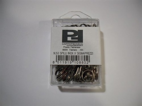 Spilli Acciaio Inox per Cartellini Segnaprezzo Conf. 50 pz