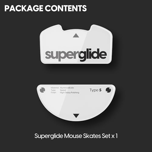 Image of Superglide Glass Mouse Skates - Super Smooth Glide, Polished Round Edge, Super Fast Gaming Mouse Feet with Durable Sole for Razer Viper v3 Pro (Type-S, White)