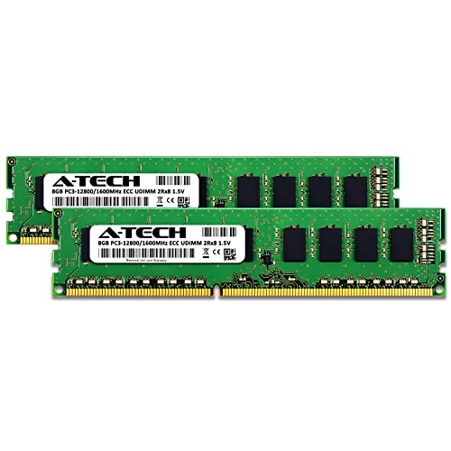 Image of A-Tech 16GB Kit (2x8GB) RAM Replacement for Synology RAMEC1600DDR3-8GBX2 | DDR3 1600 MHz PC3-12800 ECC UDIMM Unbuffered DIMM Memory Compatible for NAS Servers