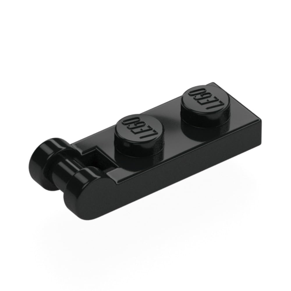LEGO Plate, Modified 1 x 2 with Bar Handle on End Part number 60478 (Black, 10, Bricks)