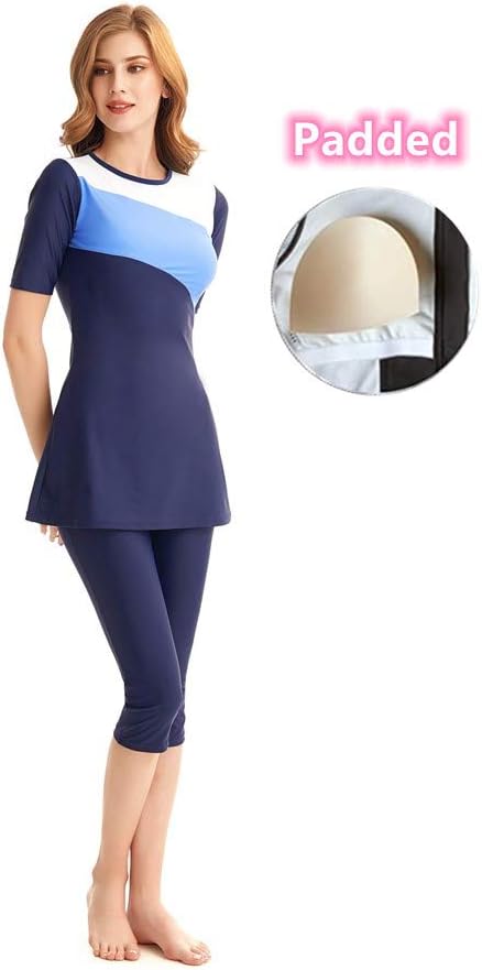 Modest Swimwear Surfing Suit Short Sleeve Swimsuit Costume Burkini Modesty Swimming