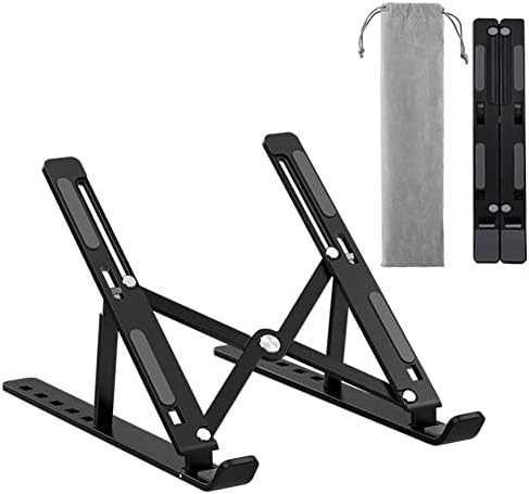 Nestling® Laptop Stand, 6 Level Height Adjustable Laptop Stand Desk, Aluminum Ventilated Cooling MacBook Stand Laptop Riser, Silicone Non-Slip Notebook Riser Mount 10-17''