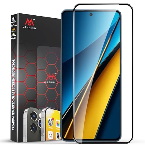 Image of Mr.Shield Top-Notch HD+ Tempered Glass Screen Protector Guard for Poco X6 and X6 Pro (6.67 Inch), 9H Hardness, Military Grade Protection, Easy Installation kit