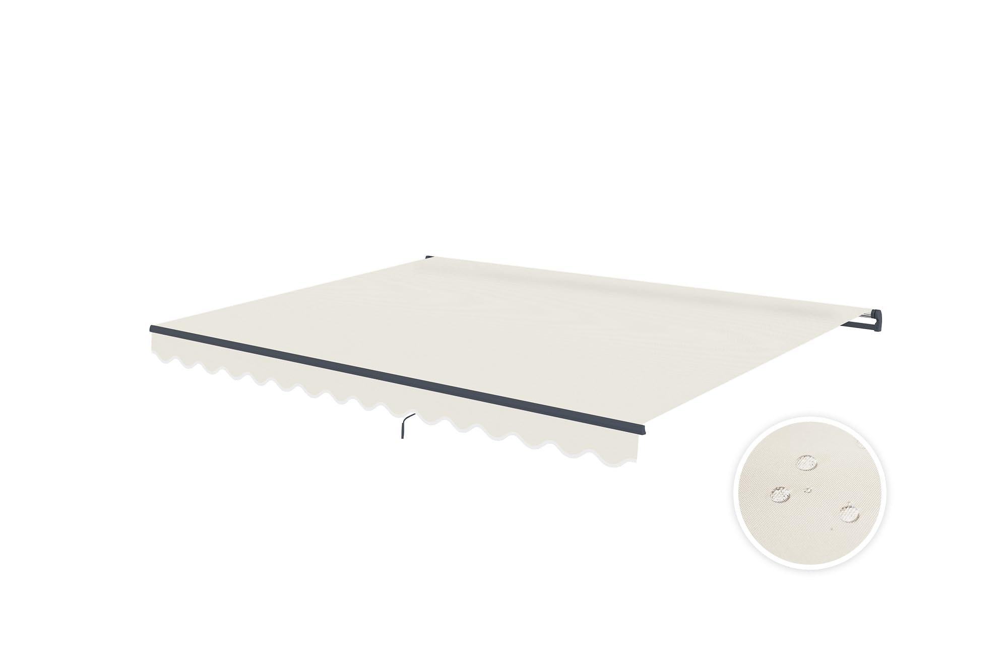 Cazeboo Store banne Monobloc Manuel 4x3m - Toile Beige 320g/m² UV50+ - Aluminium Gris Anthracite - Inclinaison réglable 30°-100° - Store extérieur terrasse Jardin