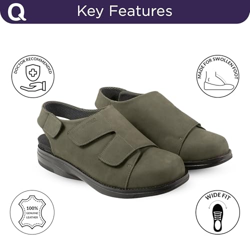 Image of DC2 Ancona Diabetic Sandals for Men | High Adjustability | Wide Fit | Seamless Lining | Genuine Leather Diabetic Footwear | Neuropathy Footwear