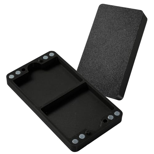 Ravonixis Flat Dice Box MTG Counter Storage for 16mm Dice Fits 24 Standard Dice Magnetic Storage Case for RPG MTG DND Tabletop Games (Black Small)