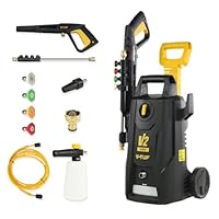 V-TUF Home Pressure Washer V 2, Pressure: max. 130 bar, Flow Rate: 7.1 L/min, Weight: 8.5kg, easy-pull trigger, metal lance, 5 quick release nozzles, snow foam bottle