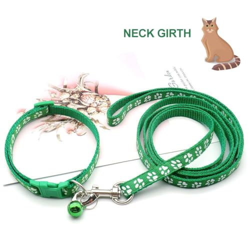 Hundehalsband und Leine, Halsband und Leine für kleine Hunde, Hundehalsbänder, hundehalsband, Bequeme verstellbares Hundehalsband, Hundehalsband und Leine Set, Welpenhalsband,Grün