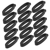 Happyyami 20 Pezzi Anelli di Silicone Neri 40mm Diametro Versatile Resistenti e Chic per Braccialetti Anti-smarrimento e Accessori Sportivi