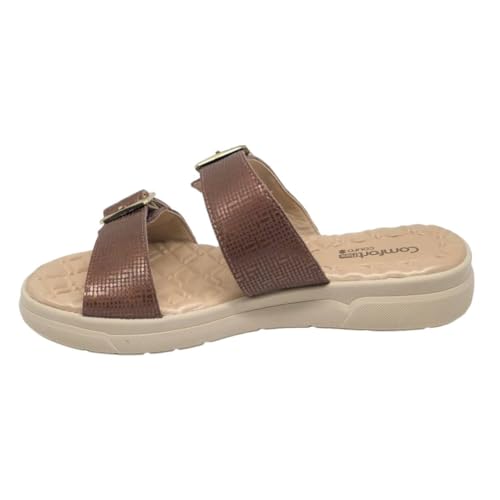 Tamanco Feminino Casual Papete Couro Comfortflex