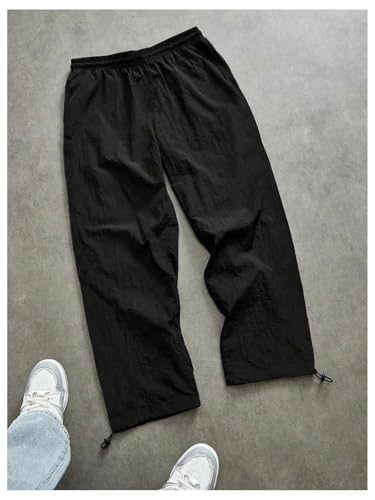 GORGLITTER Men's Baggy Star Print Parachute Pants Wide Leg Flared Track Trousers with Pockets2