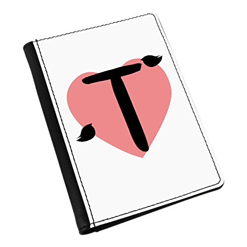 Porte-Passeport Lettres T Cœur, étui de protection alphabet pour voyageur