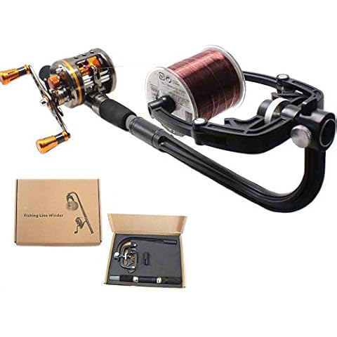 JAWSEU Fishing Line Spooler, Portable Fishing Line Winder Baitcasting Reel Fishing Lines Winding Machine Manual Spooling Accessories Tool Cover
