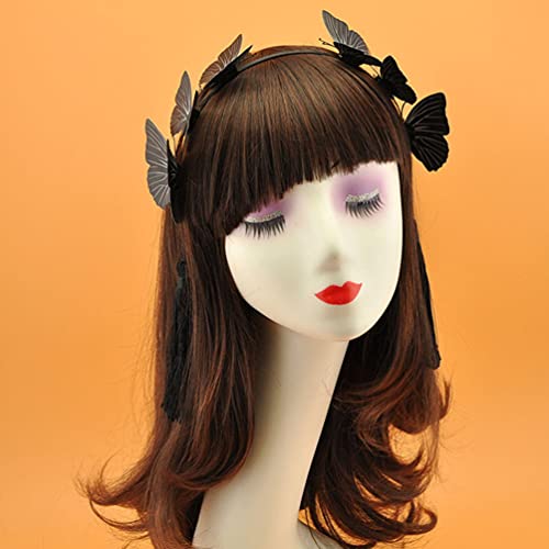 Beaupretty Butterfly Headbands Gothic Hair Band Halloween Lolita Black Headdress For Women Hair Accessory Gothic Vintage Cosplay Party Hair Accessories #TOP4
