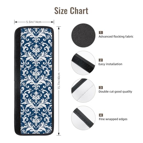 Image of Blue Vintage Refrigerator Door Handle Covers Set of 2, Neoprene Fridge Door Handle Covers Washable Non-Slip Protector for Fridge Dishwasher Appliance Handle Covers, Keep Your Kitchen Clean