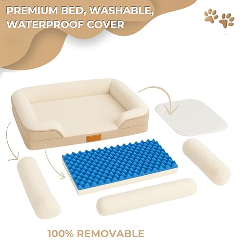 Premium Medium Dog Bed with Certified Orthopedic Memory Foam | Removable, Washable, and Breathable Dog Bed | Waterproof Cover (LARGE) - Image 6