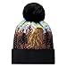 Nu Trendz Womens Mens Winter Knitted Beanie Hat with Faux Fur Pom, Unique Big Foot Sasquatch Chunky Beanie Hat Cuffed, Soft Pom Pom Warm Skull Ski Cap Black