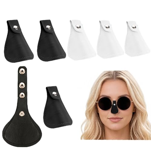 CMRCOYO 8 Set Nose Sun Protection Nose Protector UV Eye Patch for Glasses Sunlight Men Women (Black White M)