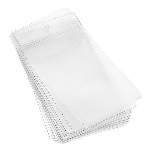 KOMBIUDA 12Pcs Transparent Card Holders Durable Index Card Sleeves for Organizing Labels Tags and Business Cards Safe Versatile Use for Home Office School and Travel