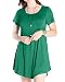 JollieLovin Women's Tunic Casual Short Sleeve Swing Loose T-shirt Dress (Deep Green, 3X)